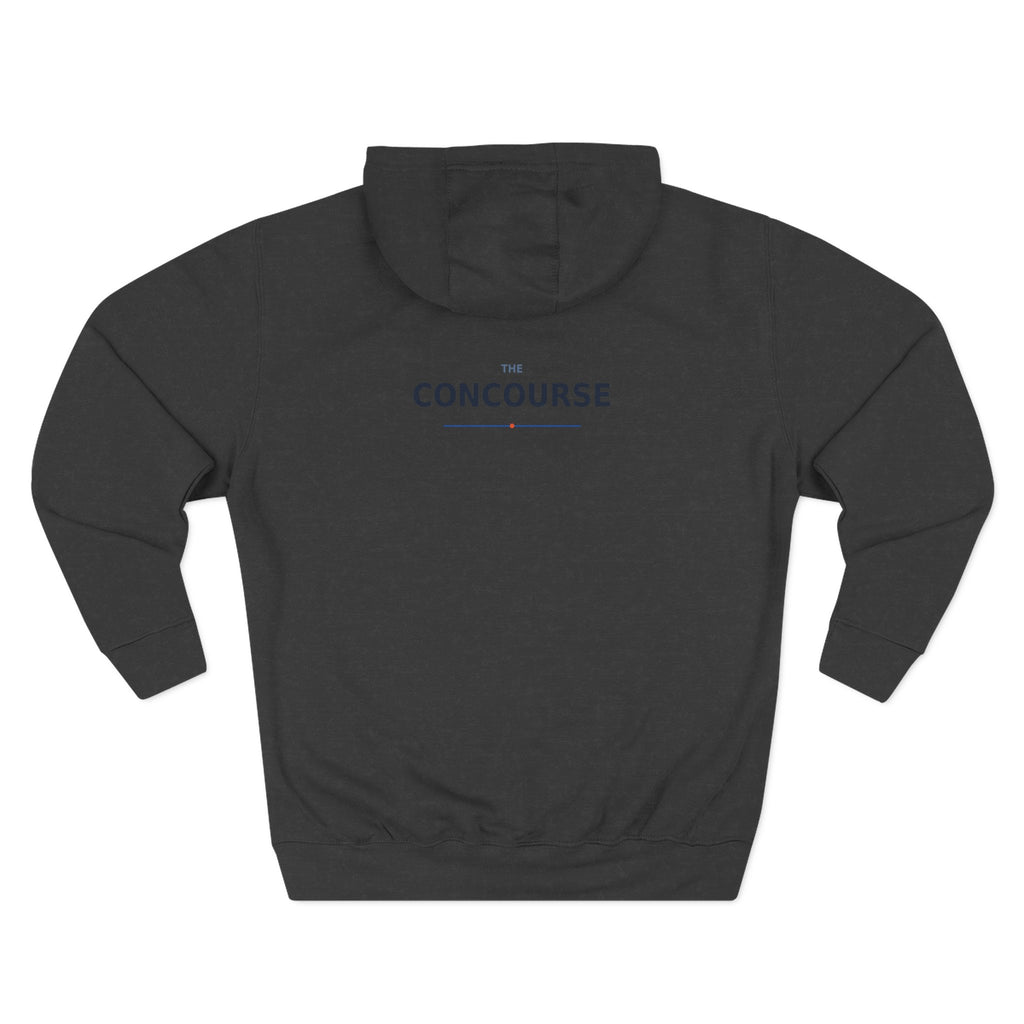 Concourse Minimal Logo Hoodie — Three-Panel Fleece Comfort