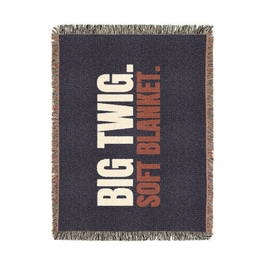 Big Twic. Soft Blanket Woven Throw — Cozy Black Graphic Throw Blanket