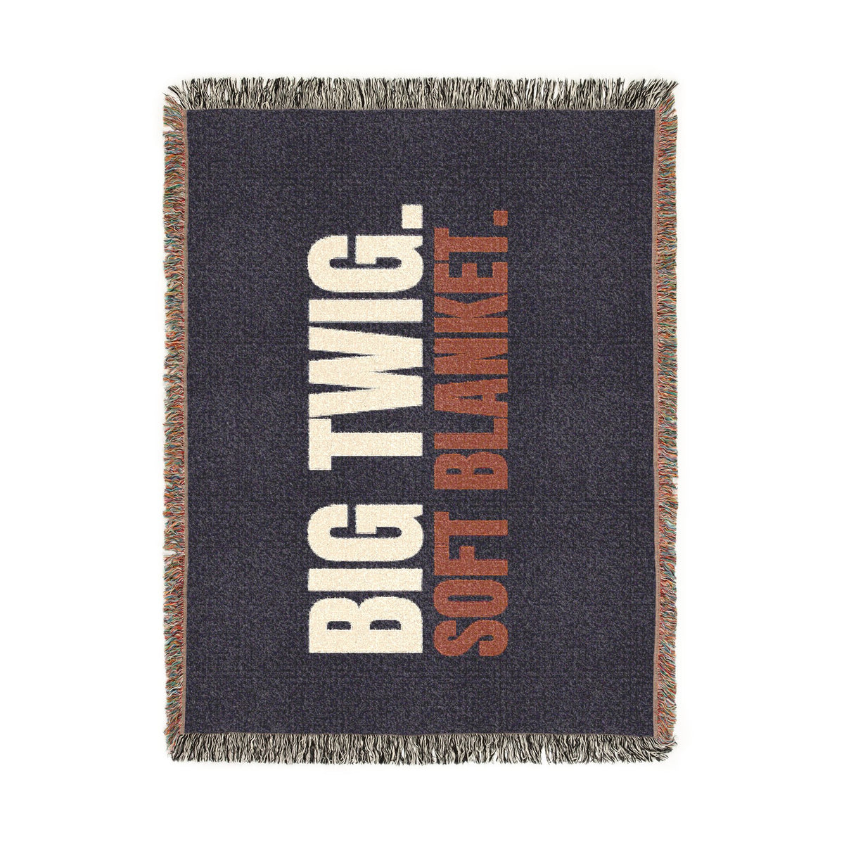 Big Twic. Soft Blanket Woven Throw — Cozy Black Graphic Throw Blanket