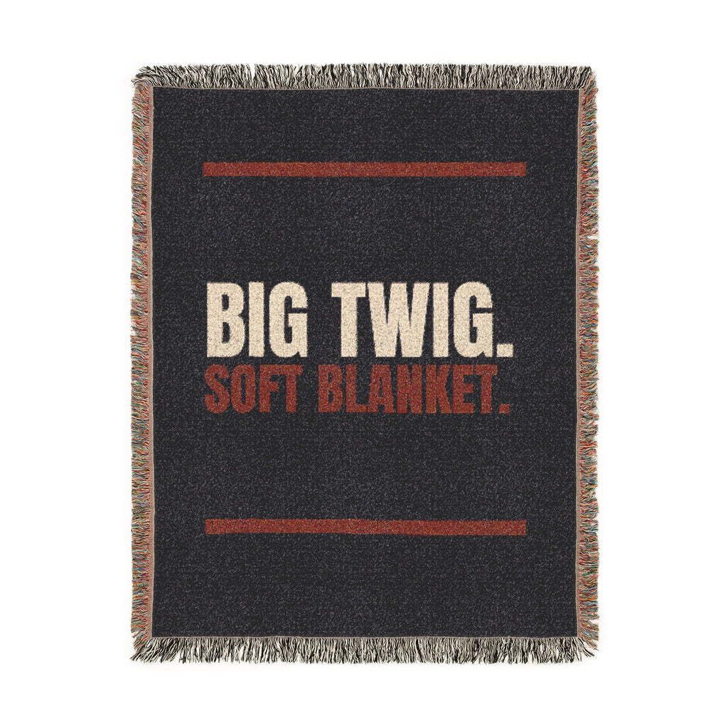 Big Twic. Soft Blanket Woven Throw — Cozy Black Graphic Throw Blanket