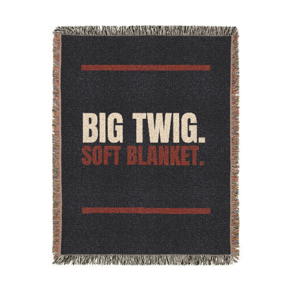 Big Twic. Soft Blanket Woven Throw — Cozy Black Graphic Throw Blanket