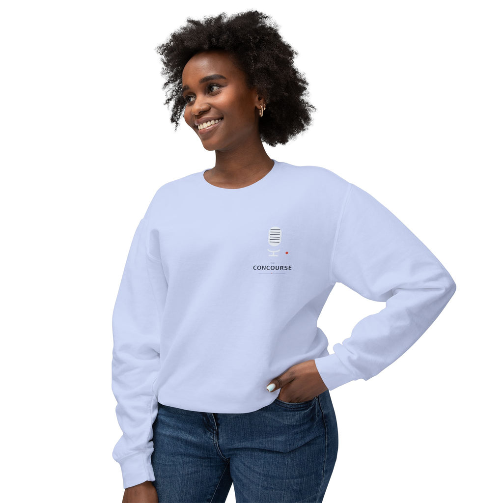 Cozy Peach Crewneck Sweatshirt with Cute Coffee Microprint