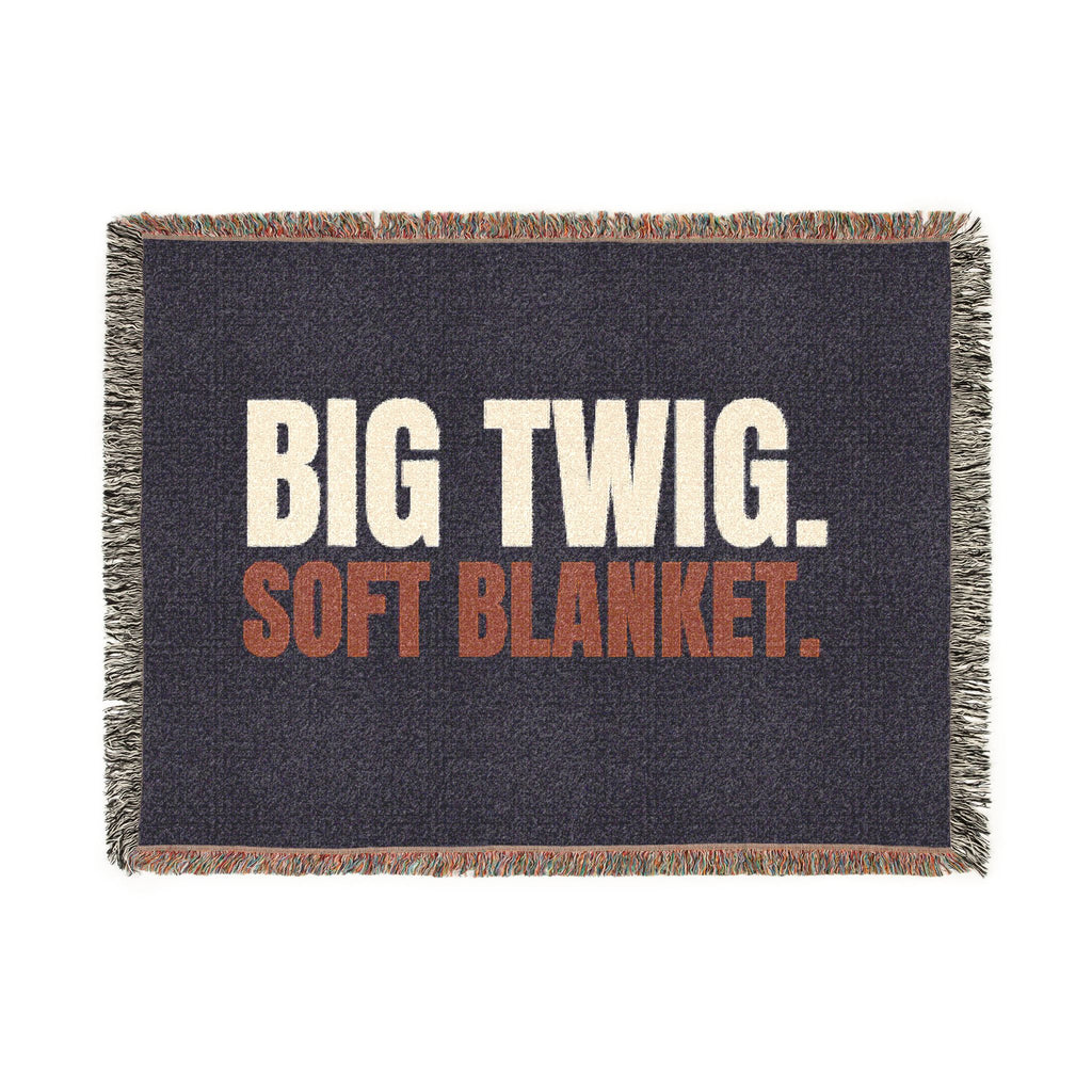 Big Twic. Soft Blanket Woven Throw — Cozy Black Graphic Throw Blanket