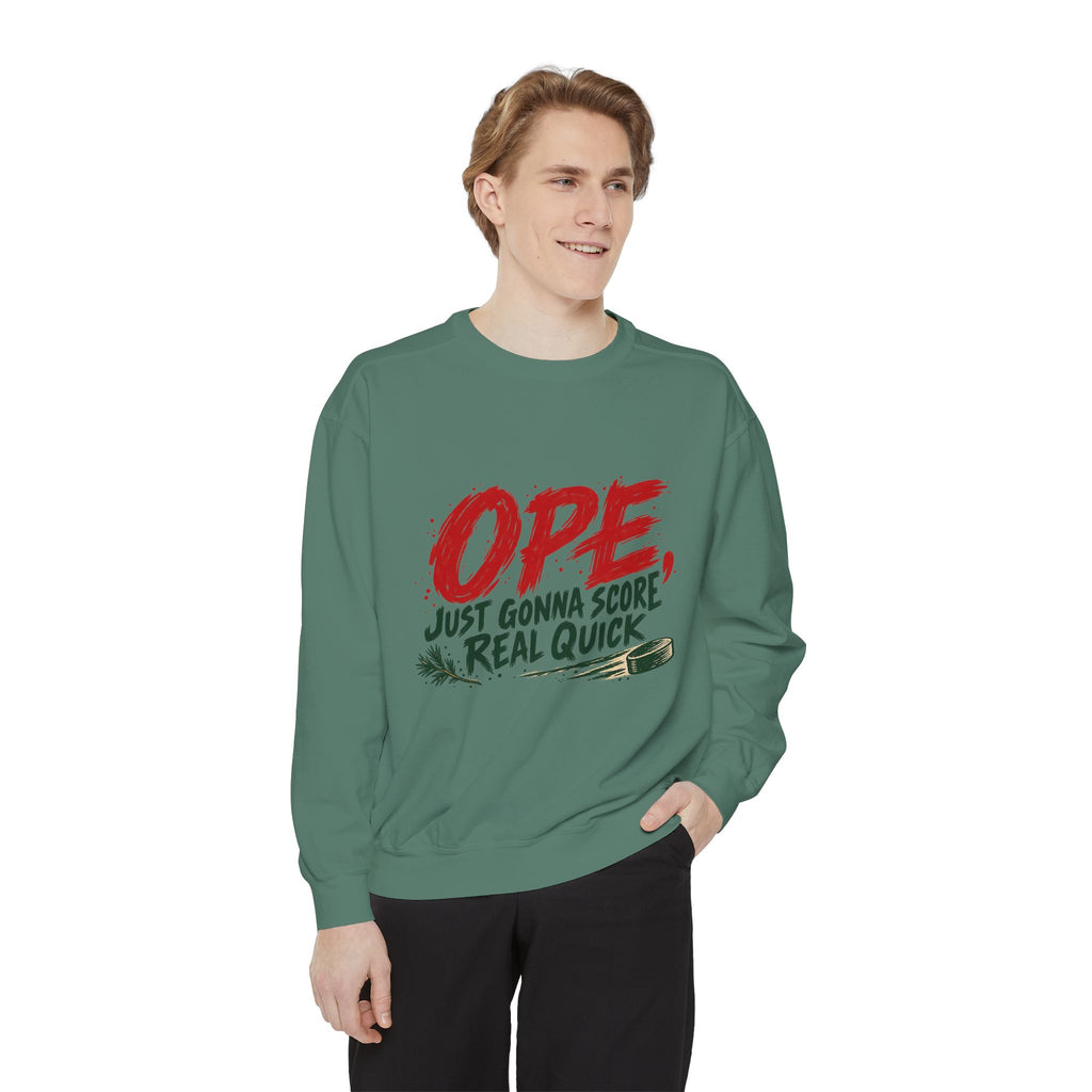 Minnesota Sweatshirt  "OPE, Just Gonna Score Real Quick" Casual Graphic Crewneck