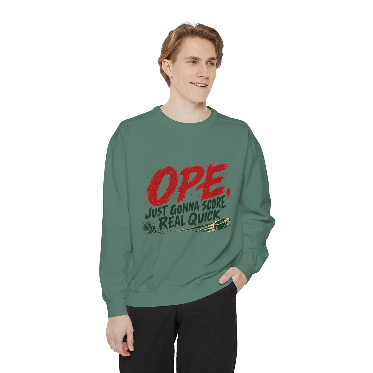 Minnesota Sweatshirt  "OPE, Just Gonna Score Real Quick" Casual Graphic Crewneck