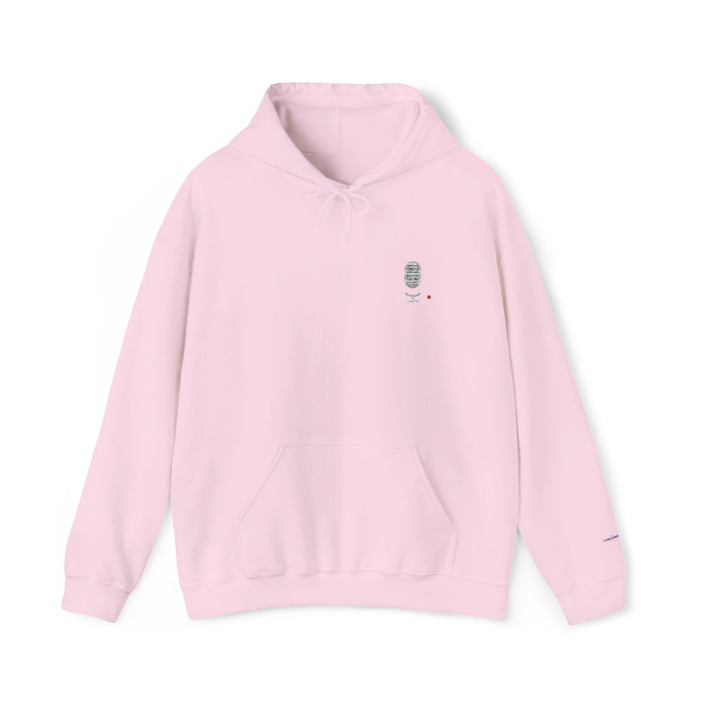 Minimal Daisy Hoodie — Tiny Floral Chest Print, Casual Cozy Pullover