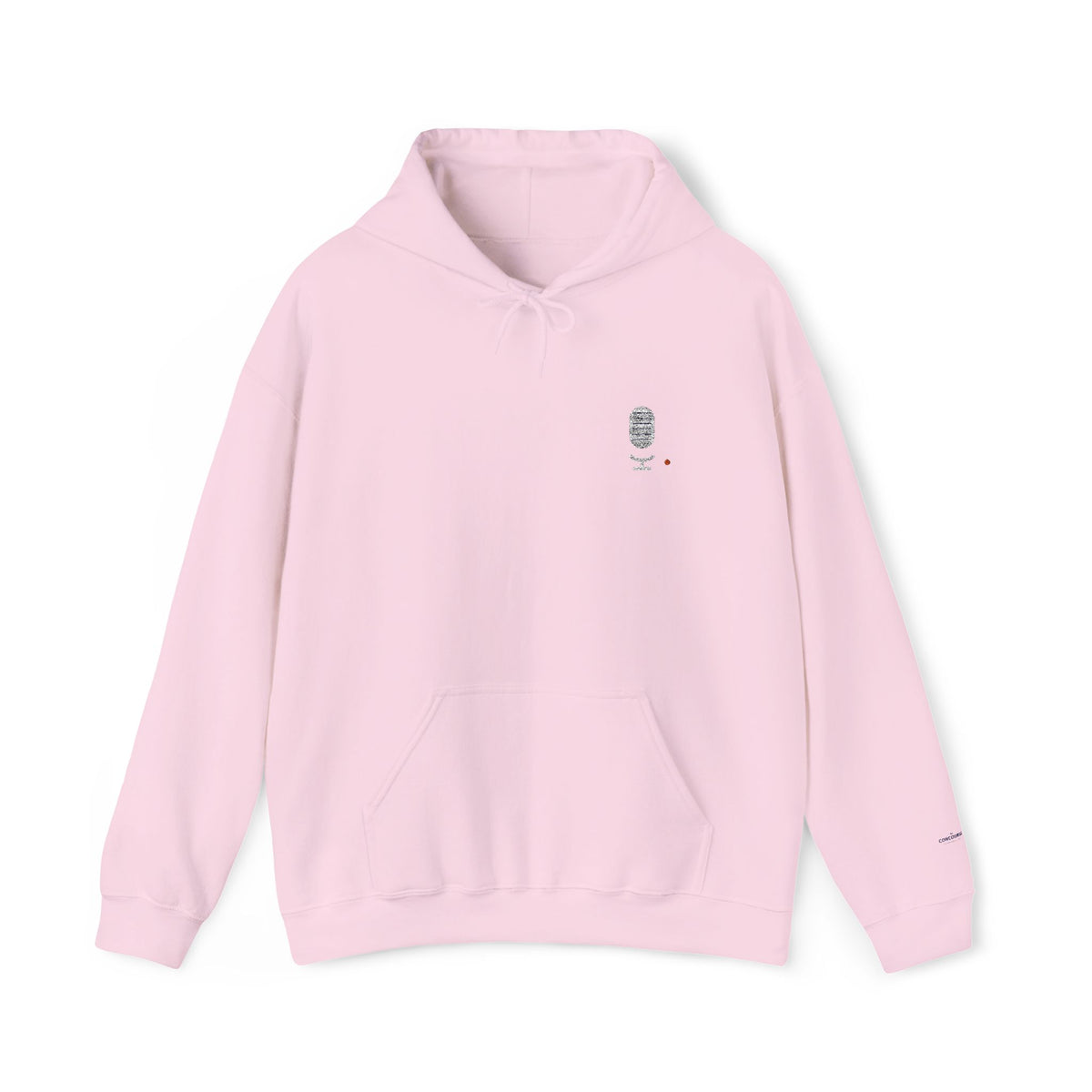 Minimal Daisy Hoodie — Tiny Floral Chest Print, Casual Cozy Pullover