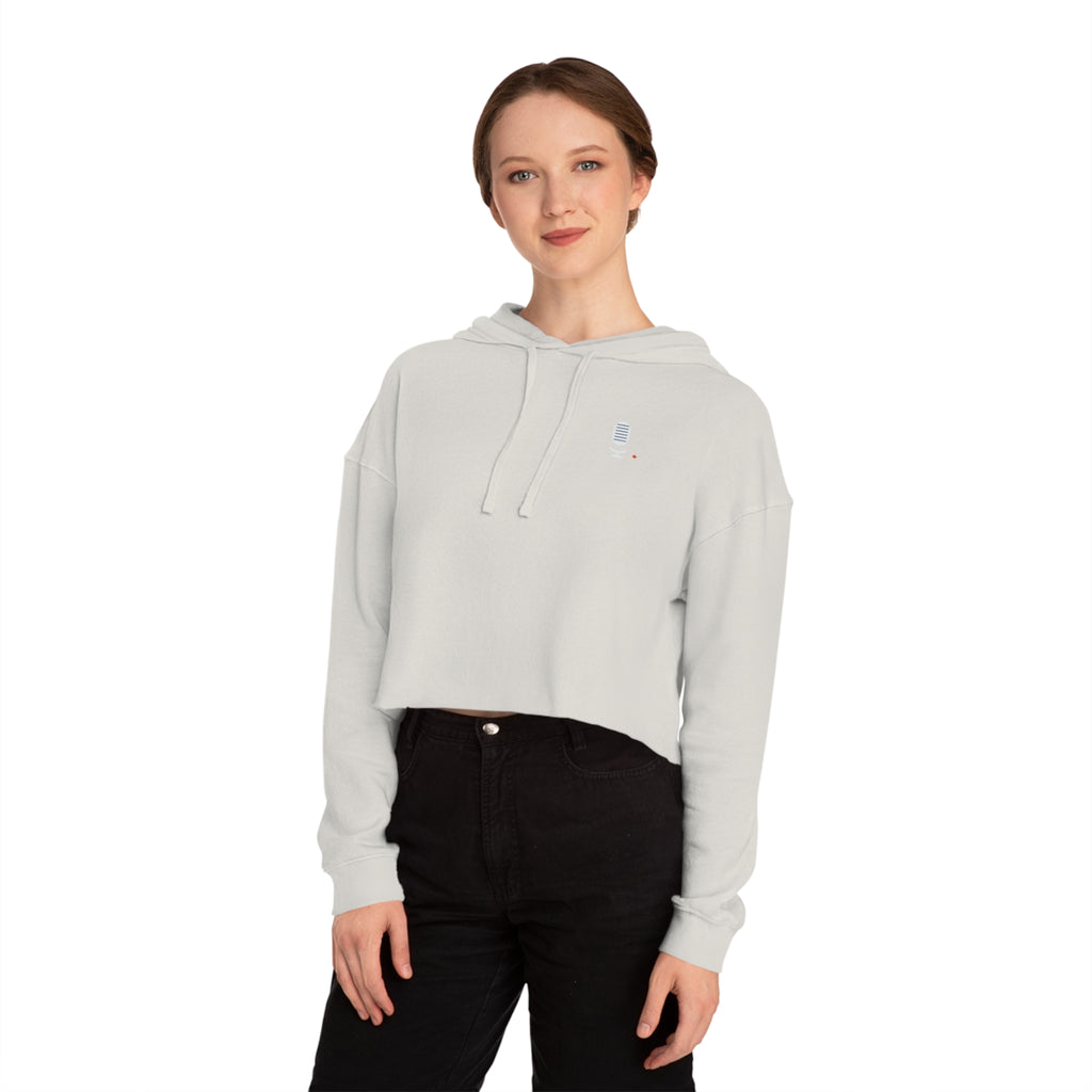 Cropped Hoodie — “The Concourse” Minimalist Logo Women’s Cropped Hooded Sweatshirt